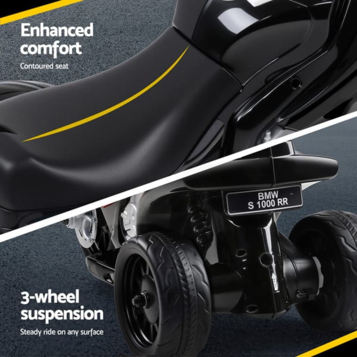 Ride On Motorcycle Electric BMW S1000RR Kids Motorbike Toy Black
