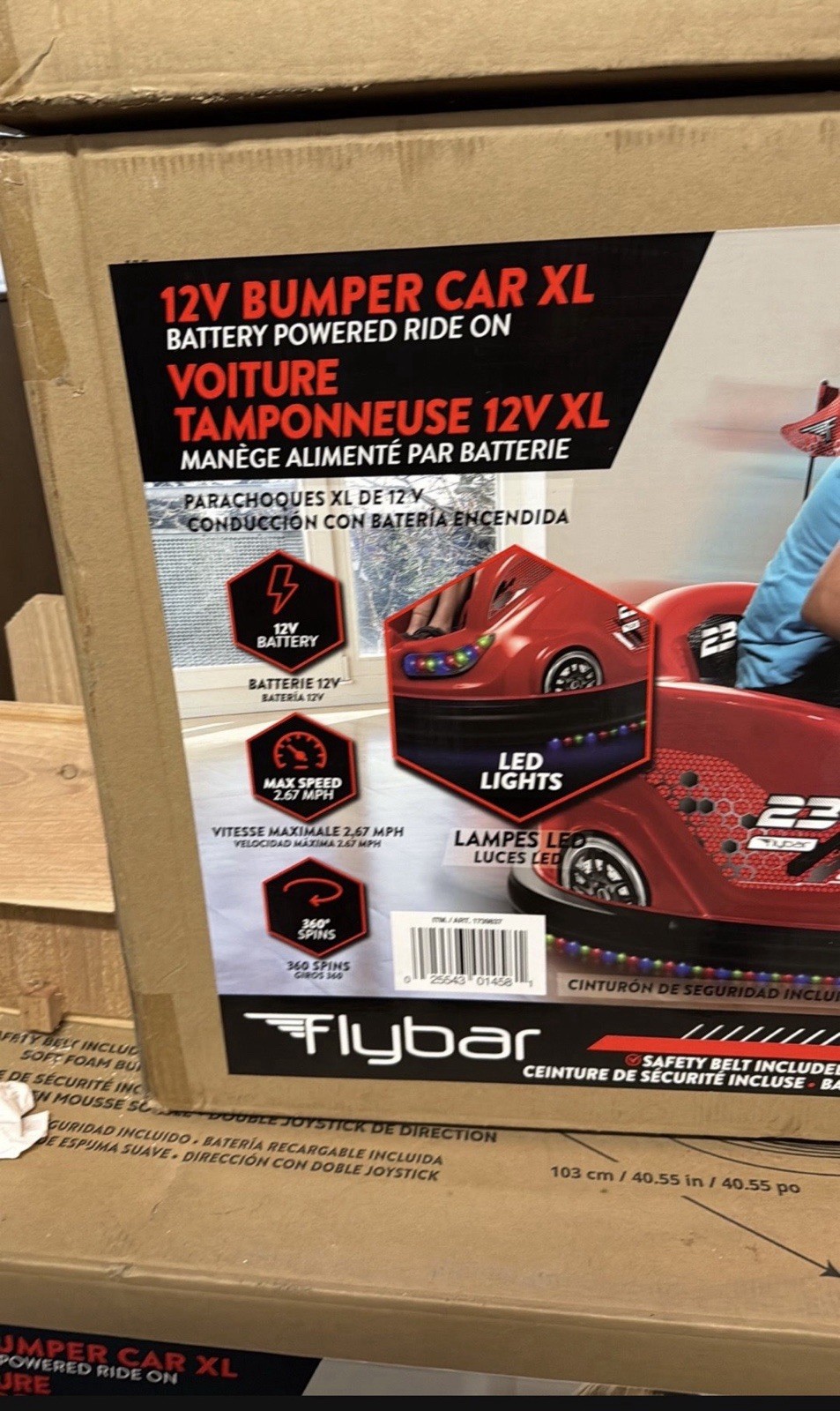 Flybar XL 12Volt Bumper Car🚗 Battery Powered Ride On 1-adult OR 2-Kids FLY BAR