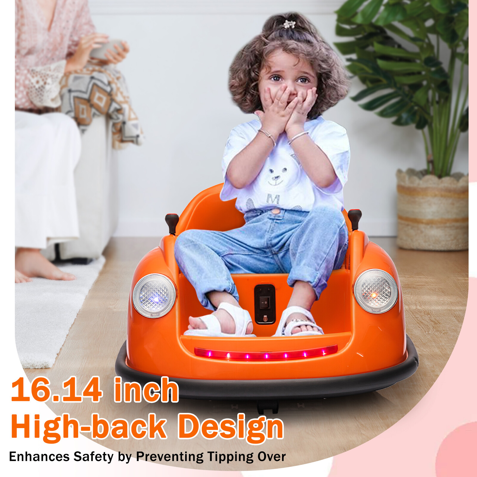 12V Kids Ride on Bumper Car 360° Spinning Electric Remote Toy w/LED Light& Music