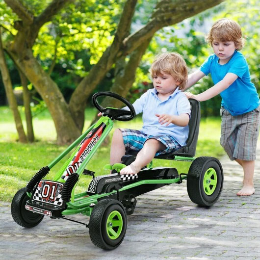 4 Wheels Kids Ride On Pedal Powered Bike Go Kart Racer Car Outdoor Play Toy-Gree