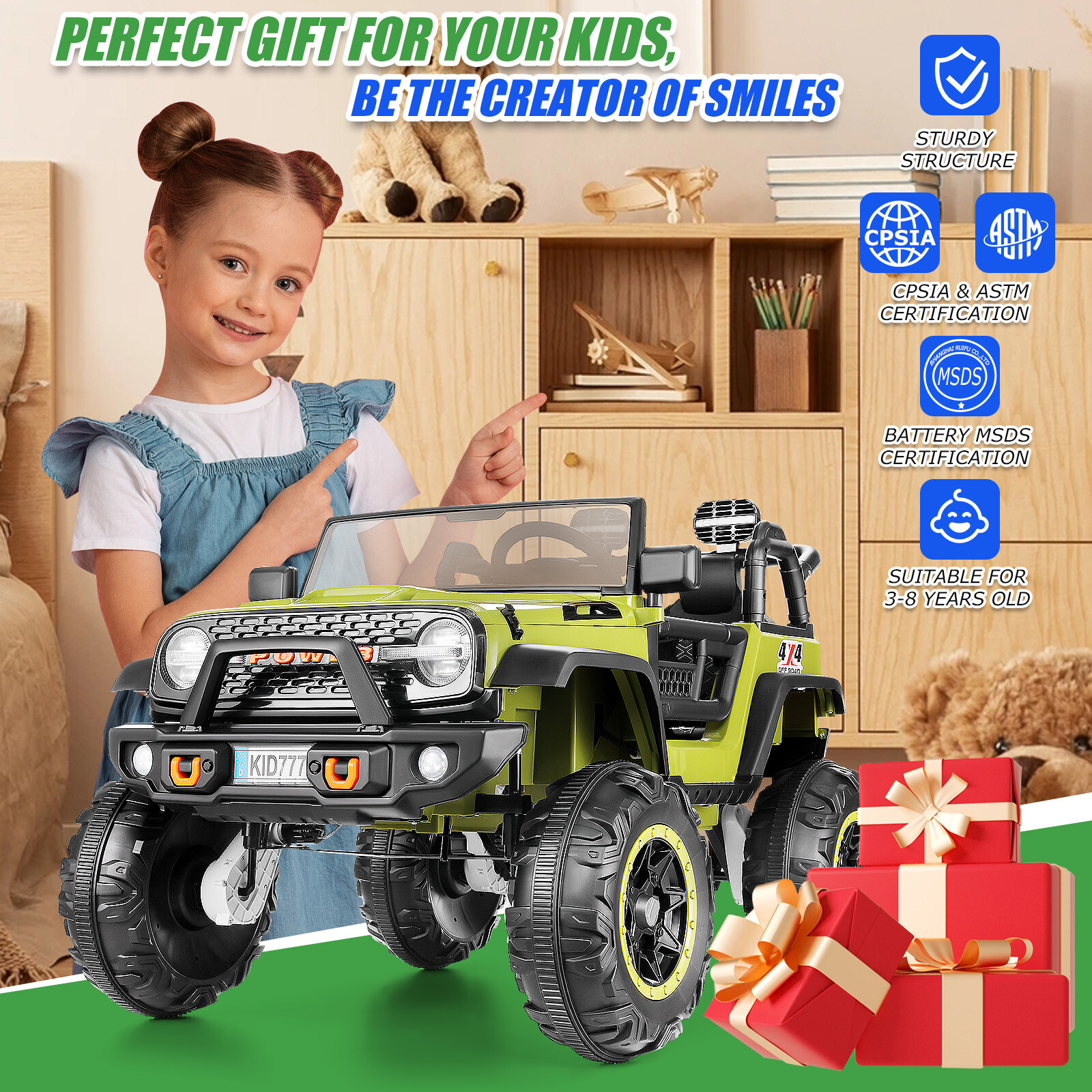 Kids Ride On Car SUV Truck Kids Electric Vehicles Toy 12V 24V Battery Powered
