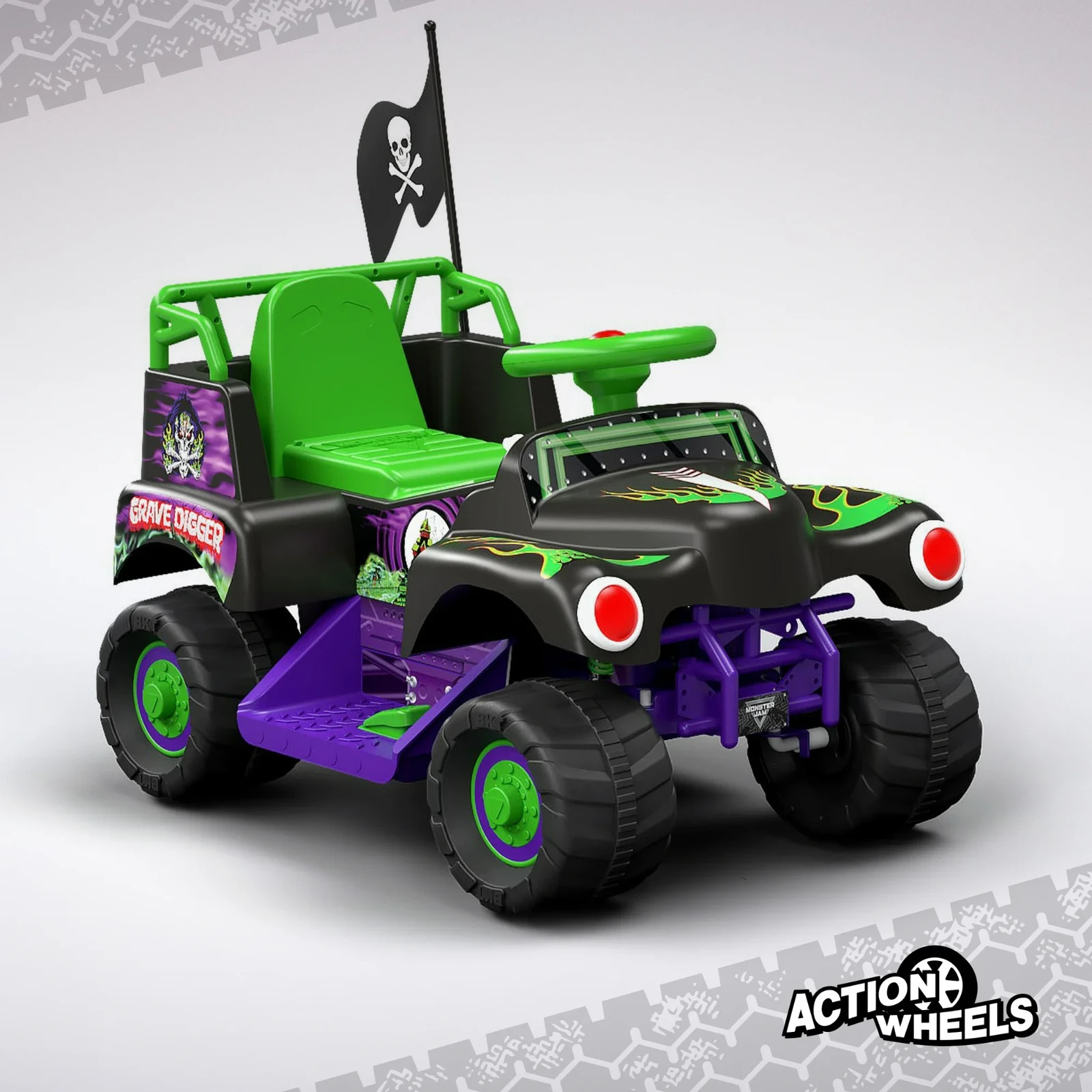 Grave Digger Monster Truck 6V Battery-Powered Vehicle w/Sound Effects, Ages 1.5+