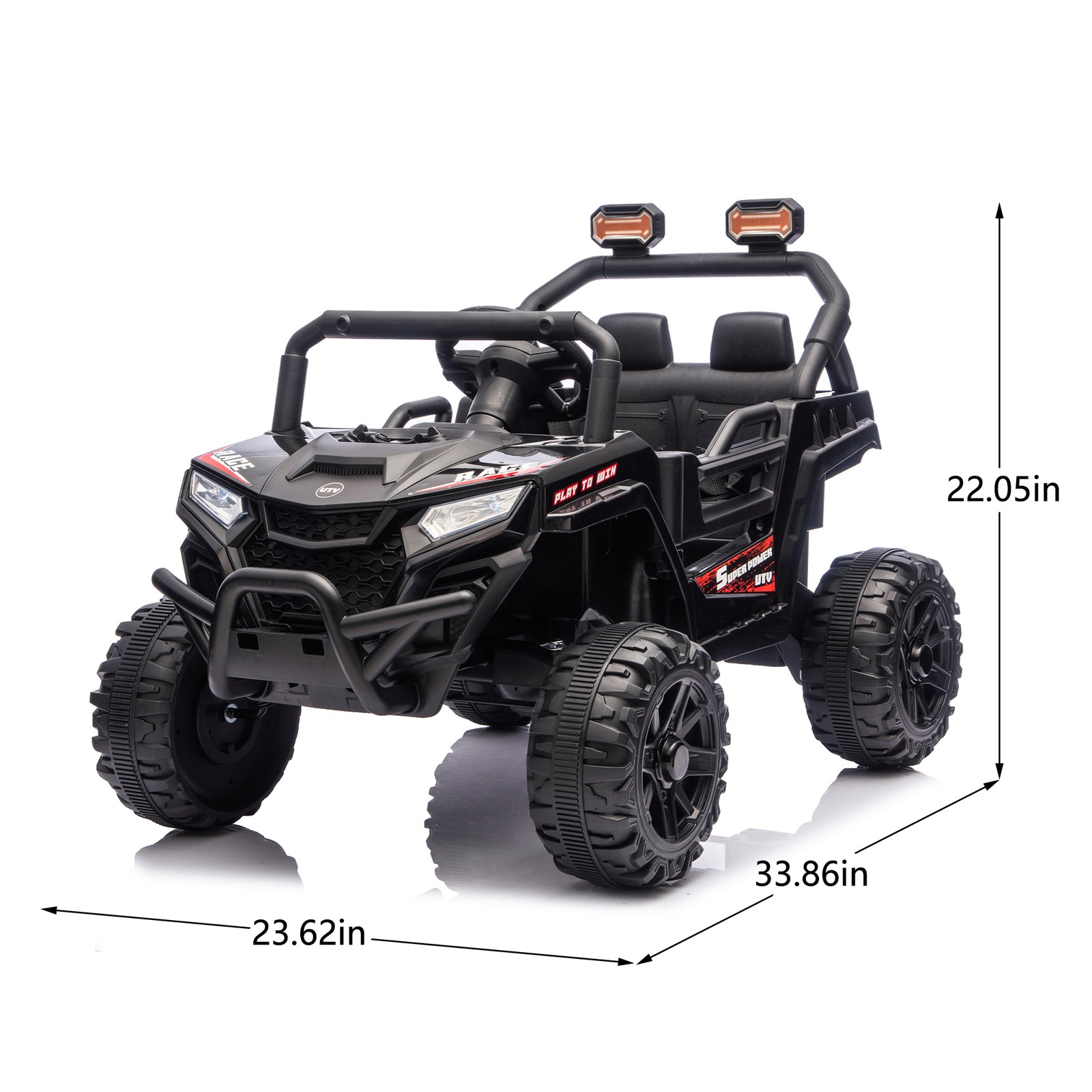 12V Kids UTV, 2.4G Remote, 4-Wheel Suspension, Anti-Slip Wheels, Ages 3-5