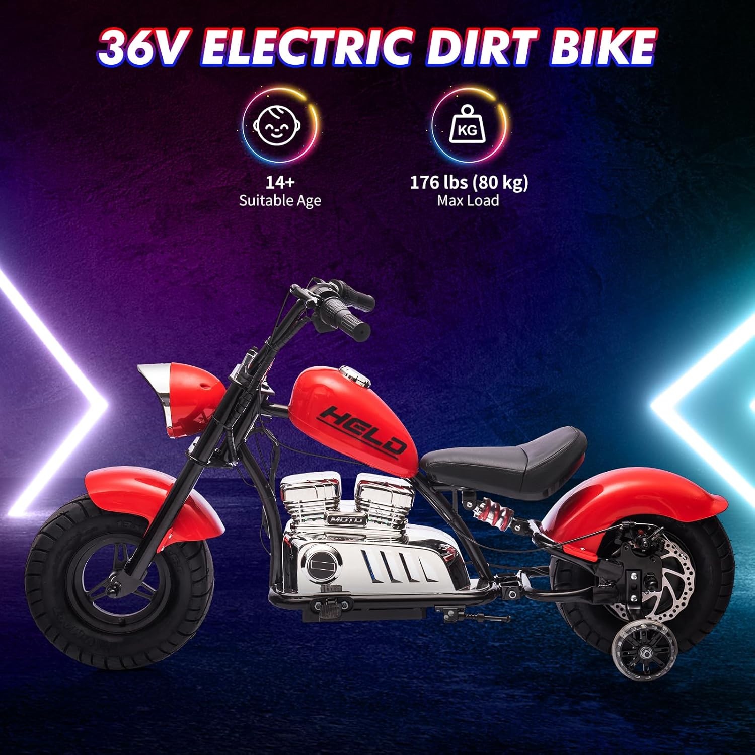 Kids 24V Electric Dirt Bike 16.5 Mph, Powerful Off-Road Motorcycle for Ages