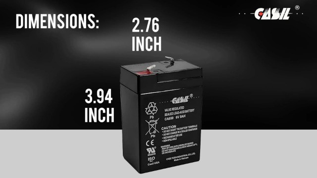 6V 5Ah Rechargeable Battery Pack for Ride-On Toys, AGM SLA, Emergency Light, 4.5