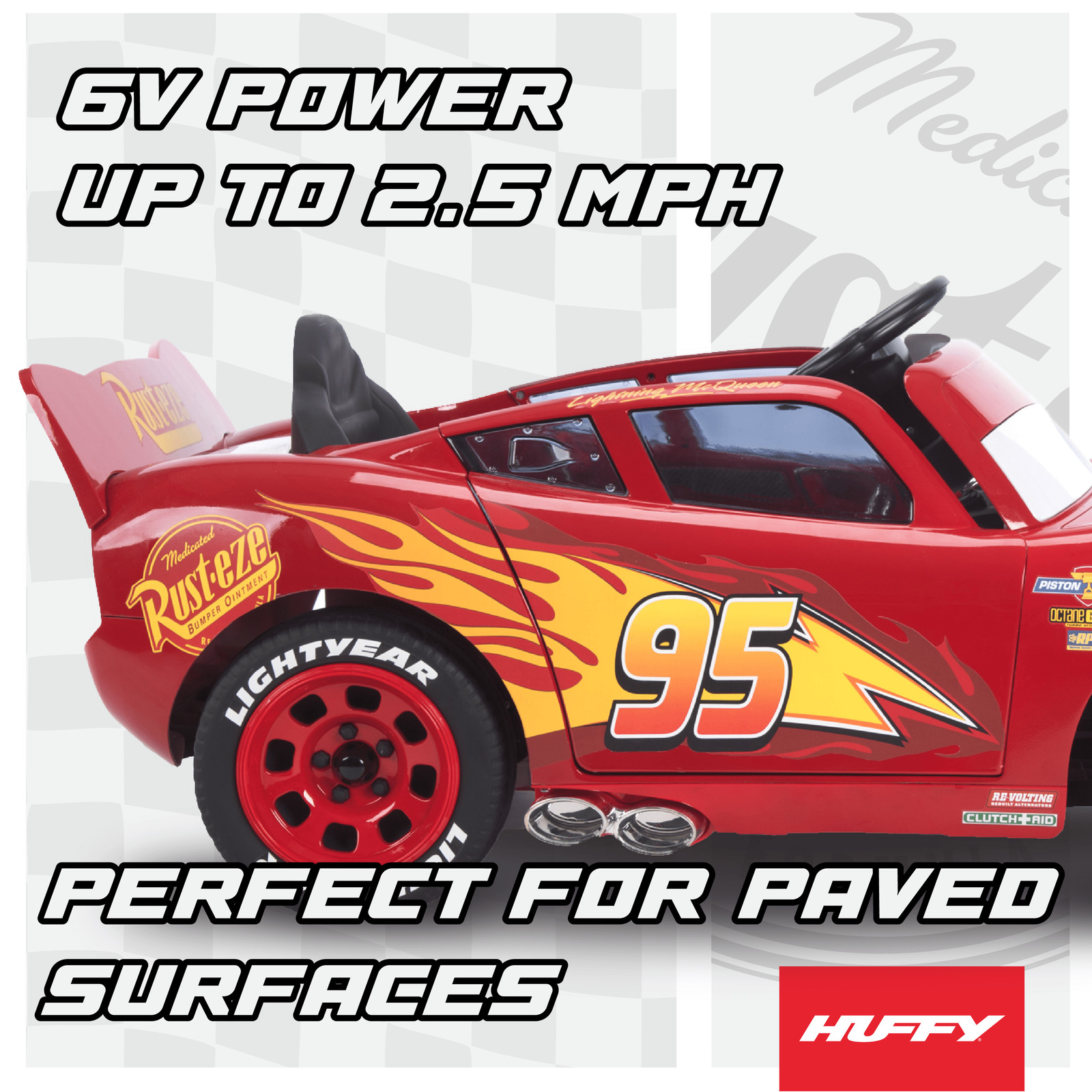 Disney Pixar Cars 3 Lightning McQueen 6V Battery-Powered Ride On by Huffy