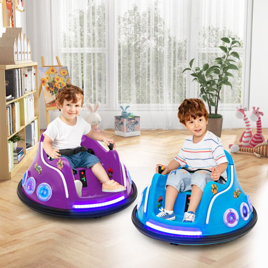 12V Electric Ride On Car with Remote Control and Flashing LED Lights-Purple – Co