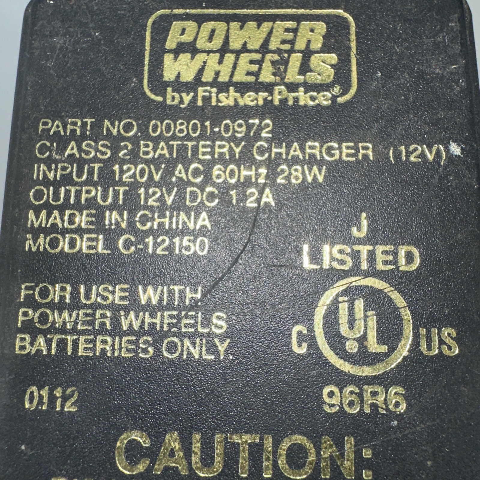 OEM Fisher Price Power Wheels 00801-0972 Model: C-12150 12 V