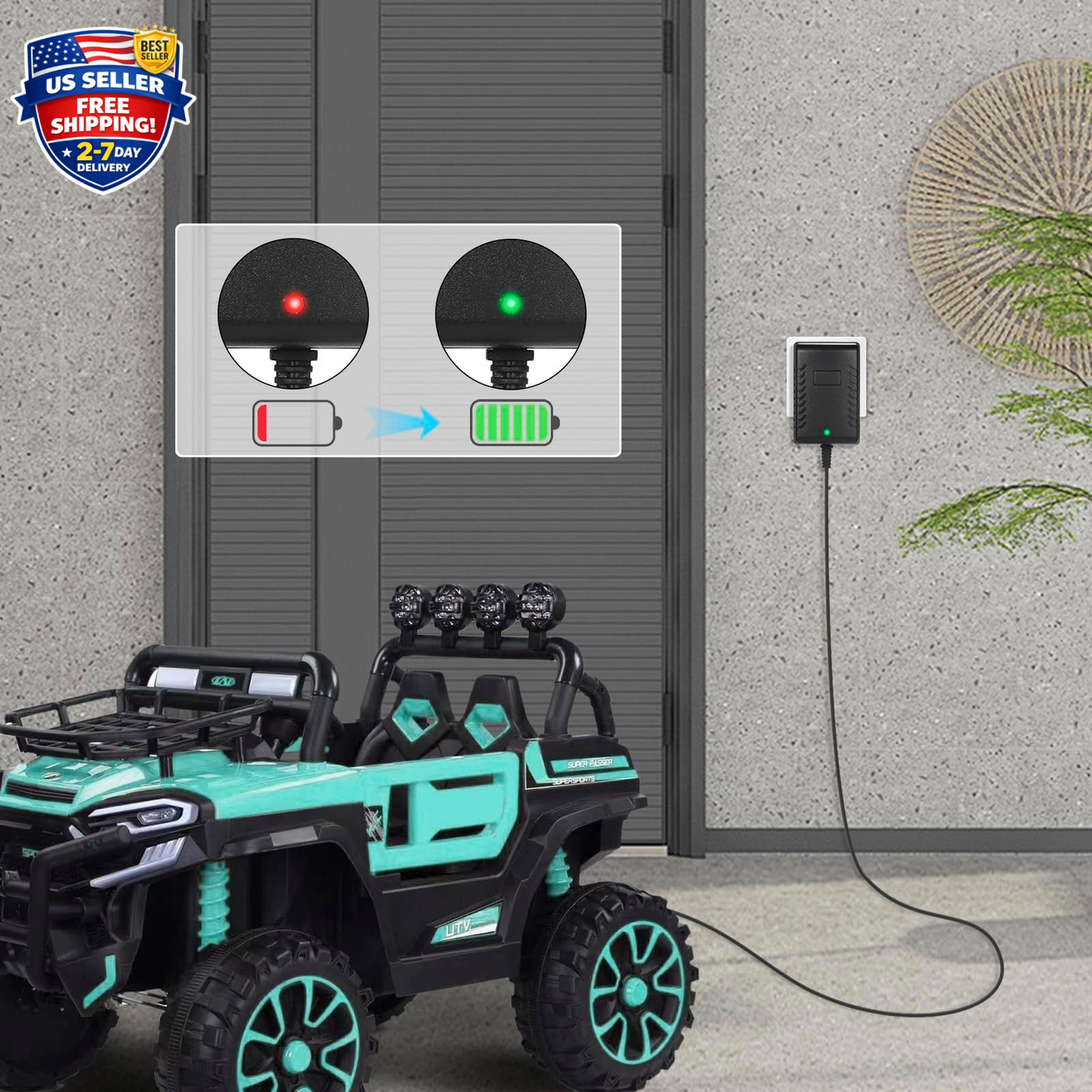 12 Volt Battery Charger for Ride on Toys, 12V Kids Ride on Car Charger for Best