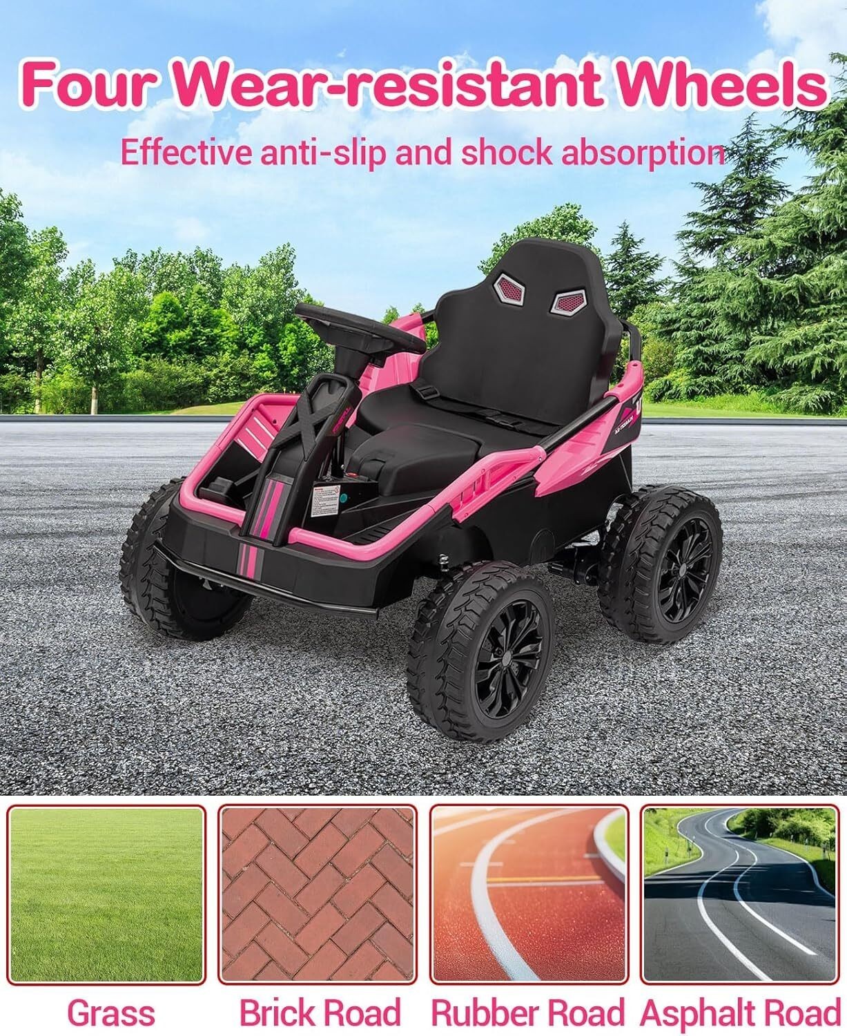 24V Ride On Toys 4WD Power 200W Motors Kids Electric UTV Car with Parent Control