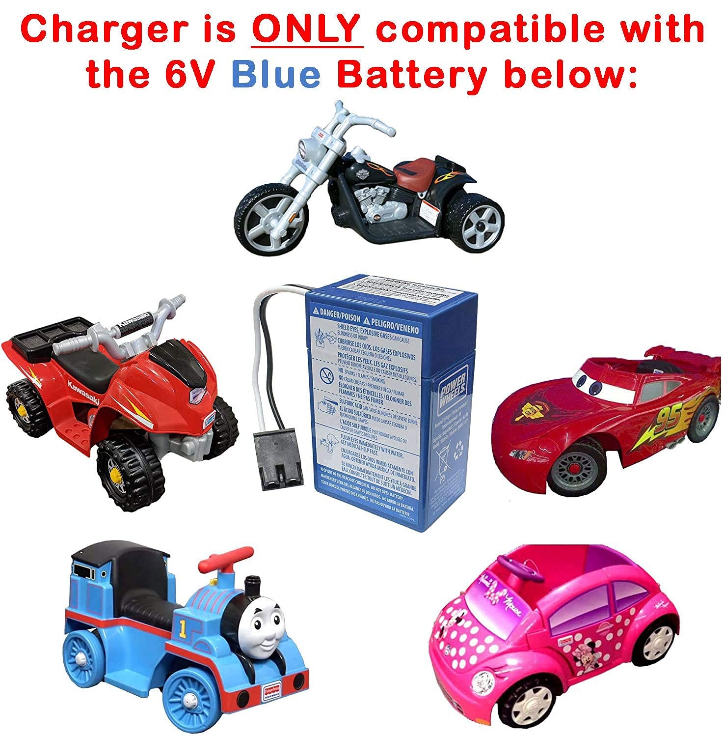 Replacement 6-Volt UL Listed Charger ONLY for Fisher-Price Power Wheels Toddl…