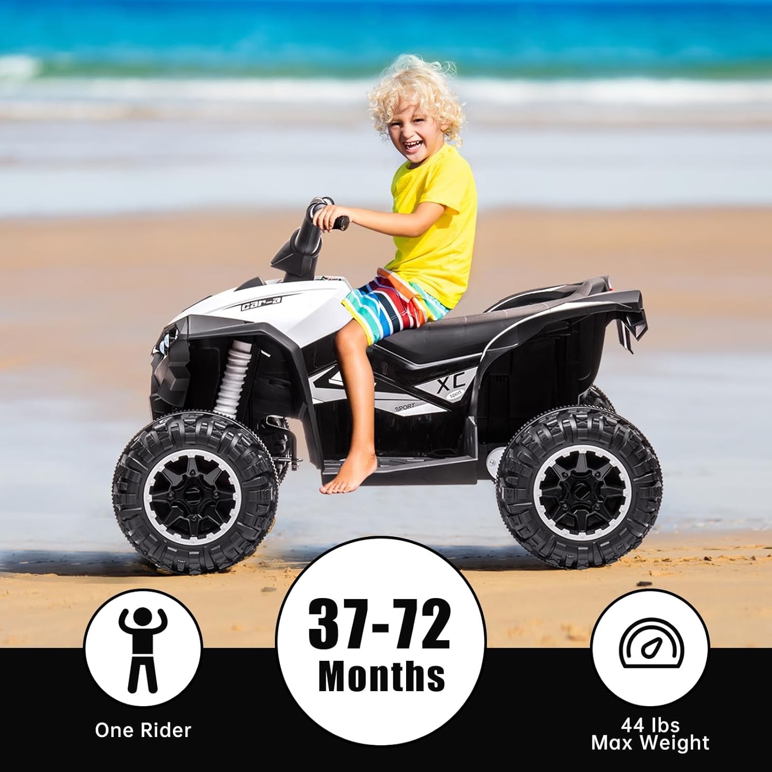 GRAVEE 12V Kids Ride On Toy Car ATV 4-Wheeler with Music & Foot Pedal Electric Q