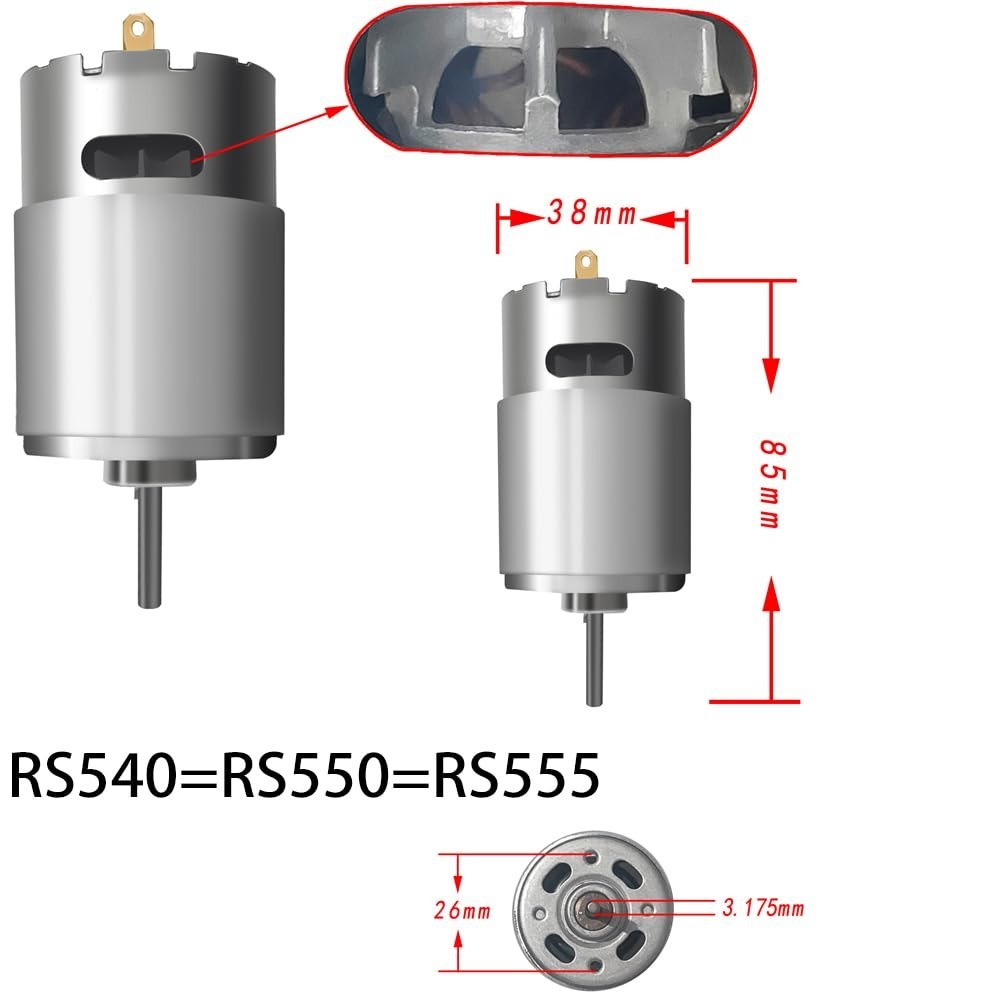 2PCS 24V RS555 12000 RPM Electric Drive Motor for Power Wheels Motor Upgrade,…