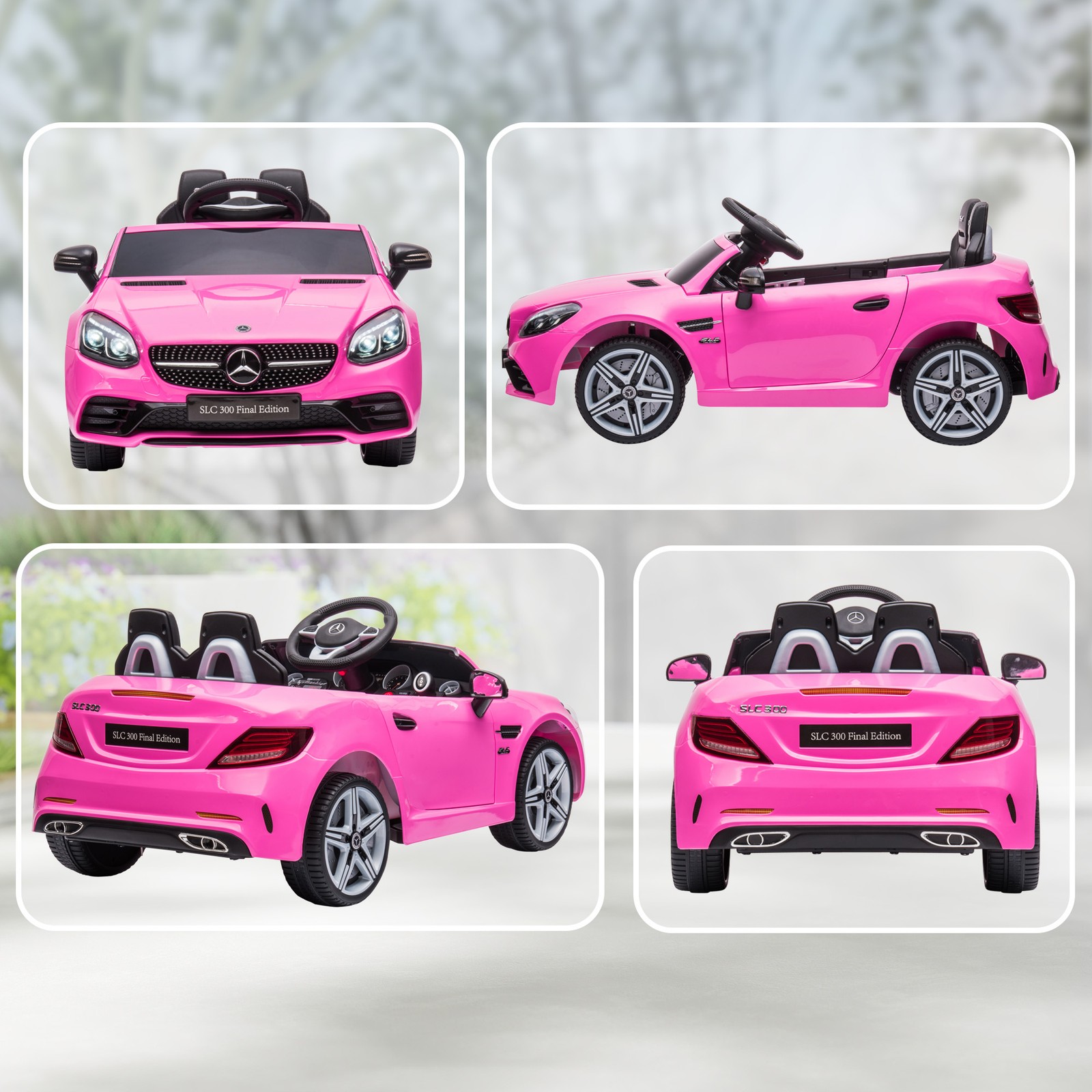 12V Ride On Toy Car for Kids with Remote Control, Pink