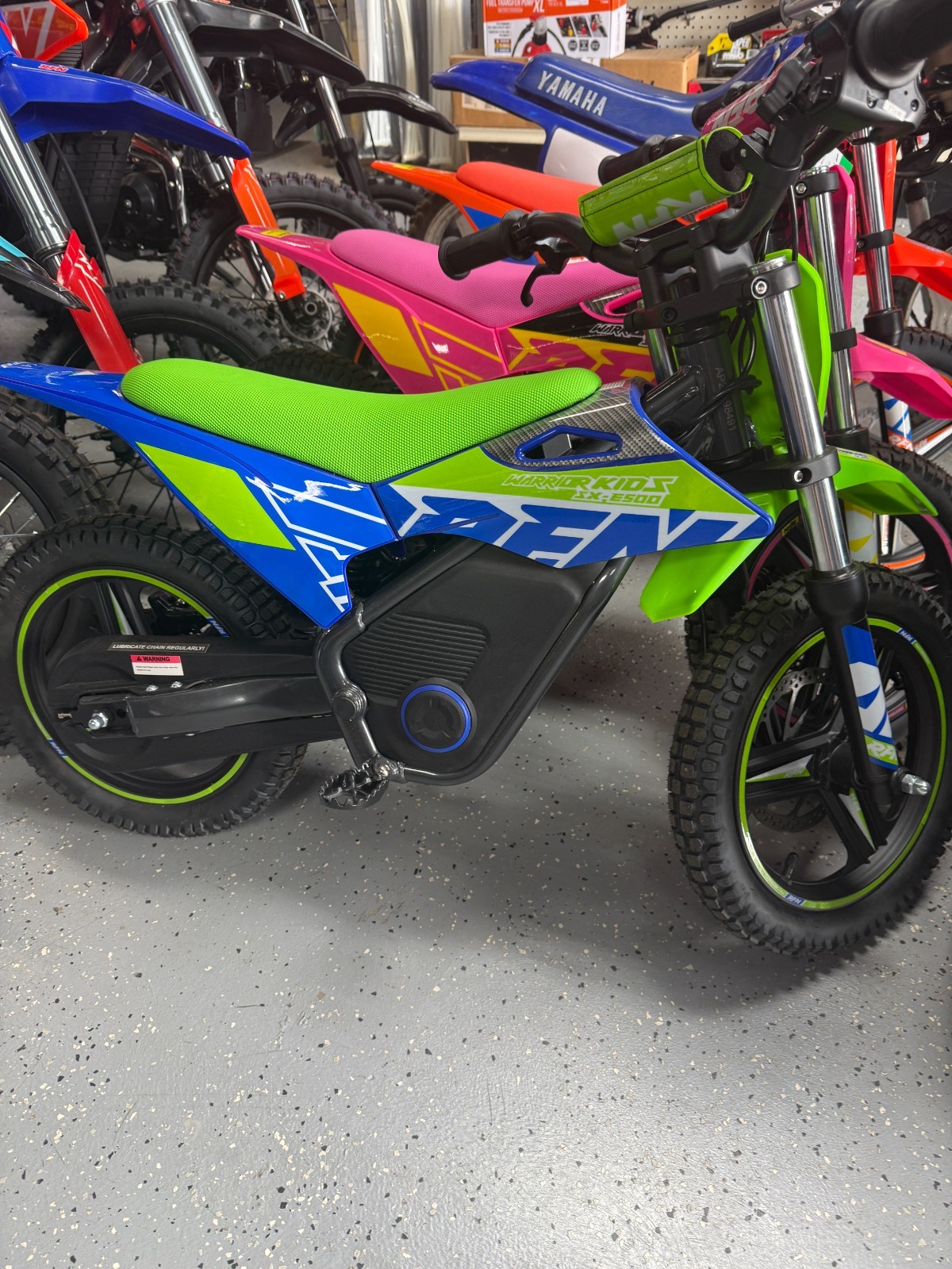 RFN Warrior Dirt Bike Kids Electric Off-Road Motorcycle GREEN SX E-500 700WATT