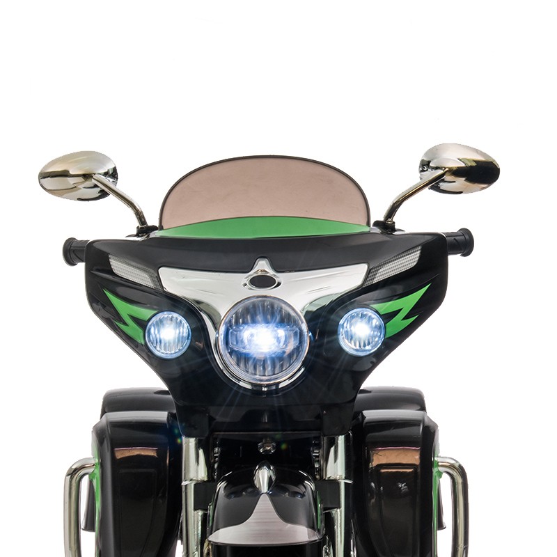 12V Kid Motorcycle Ride On Toy Key Start 3-Wheel 2-Seat Motorbike for 3-6 Black