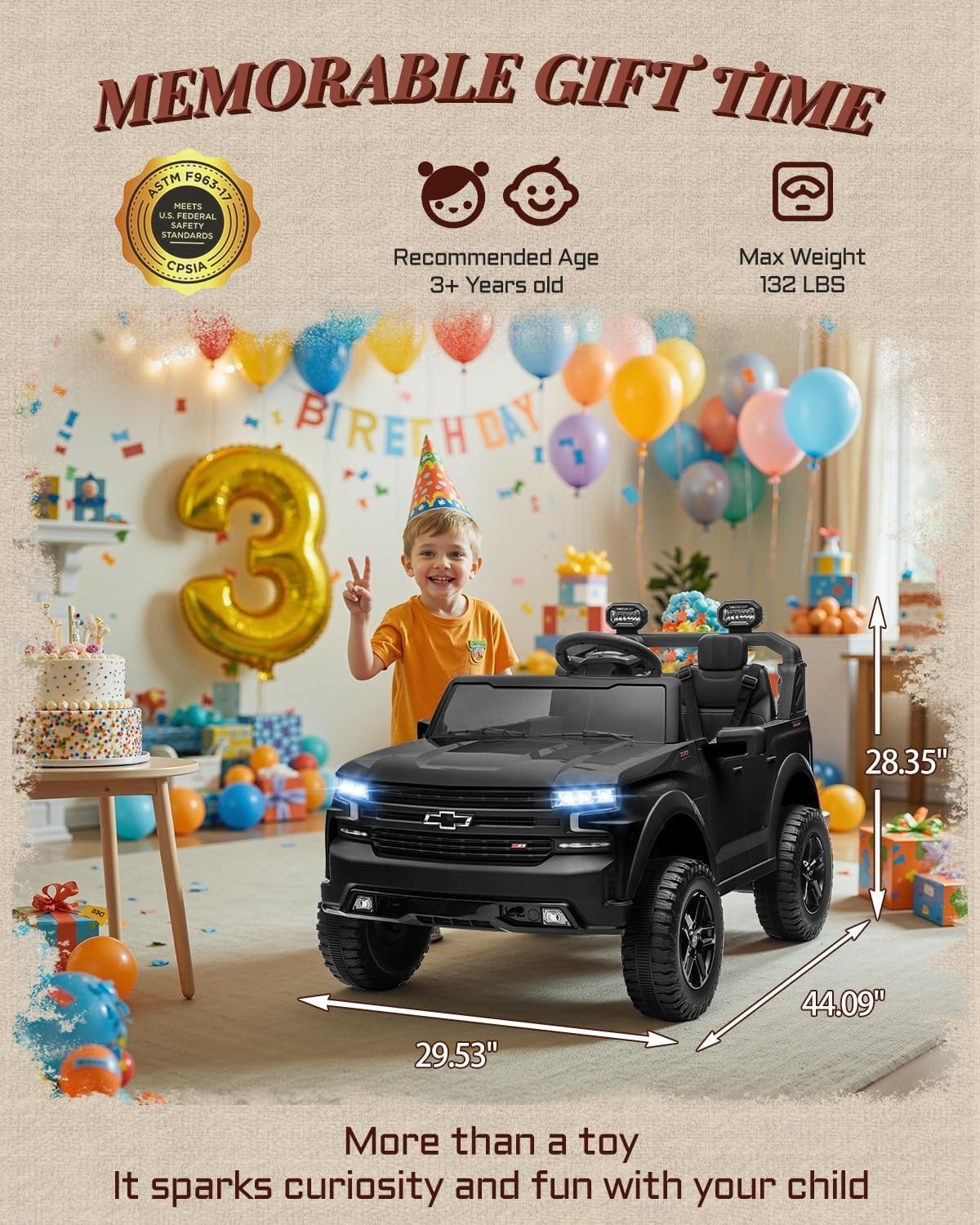 24V Chevrolet Silverado Ride On Truck 2 Seater Kids Electric Car Black
