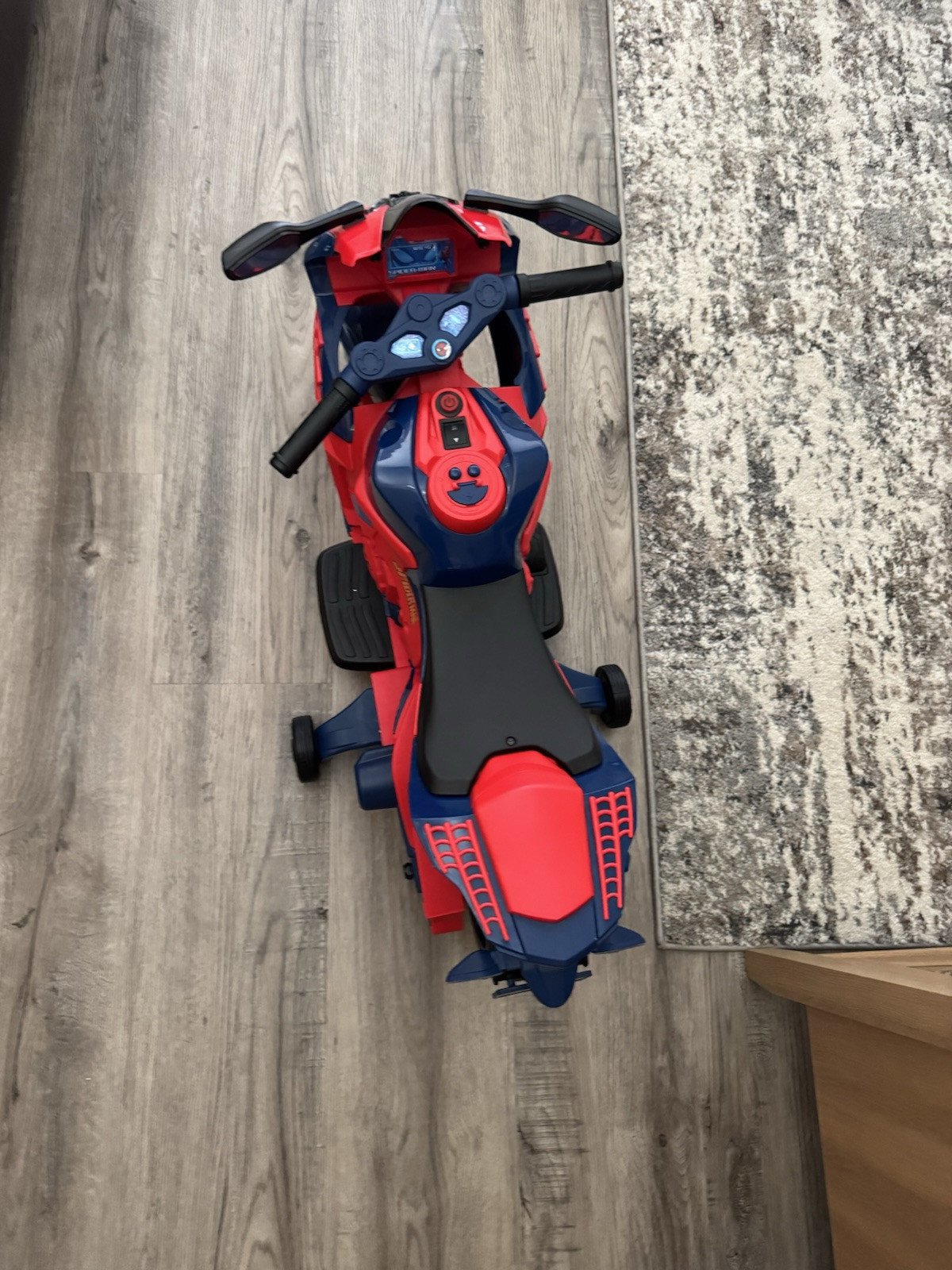 Kids Spider-Man 6V Battery-Powered Motorcycle w/ Working Headlights, Ages 3+