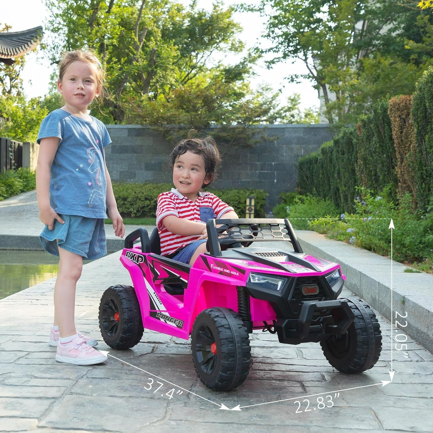 12V Kids Ride on Car, Electric Off-Road UTV Truck W/ Forward and Reverse Functio