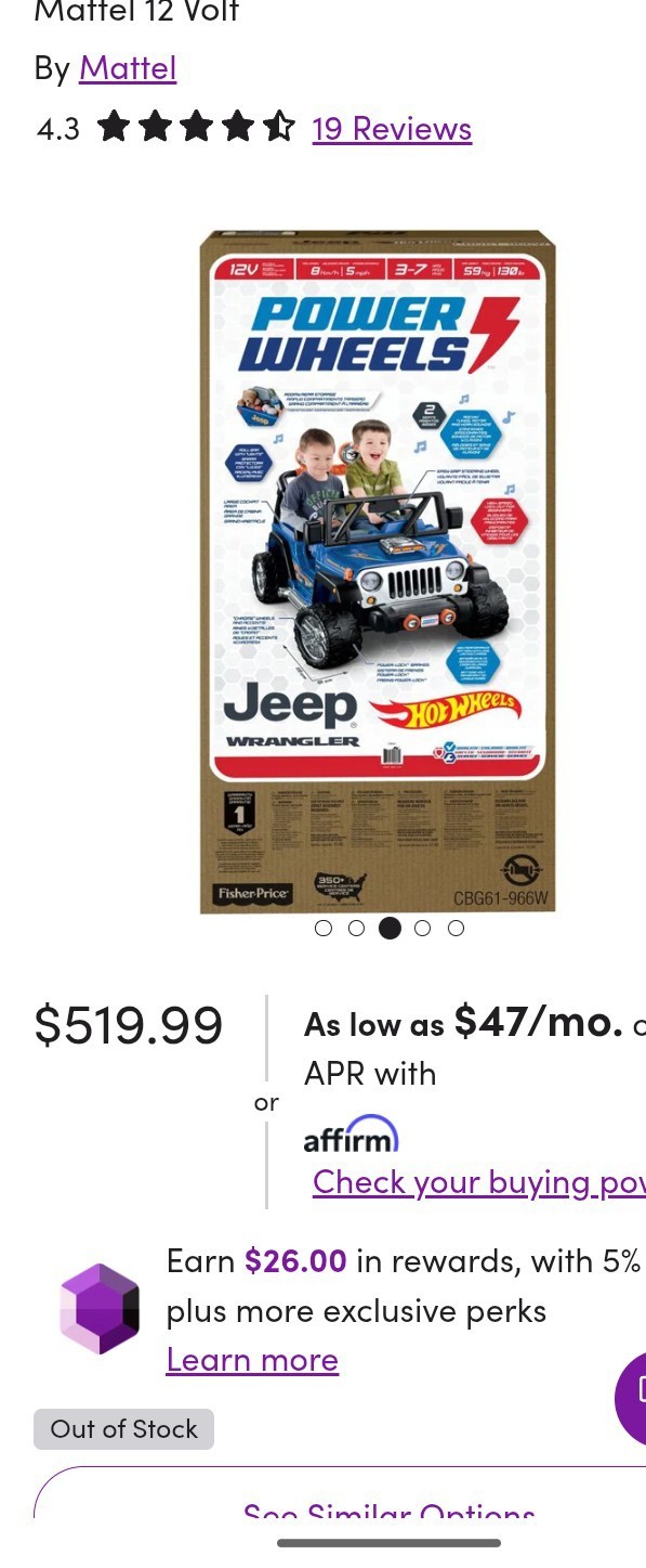 Fisher-Price Power Wheels 12V Hot Wheels Jeep Wrangler Ride-On Toy