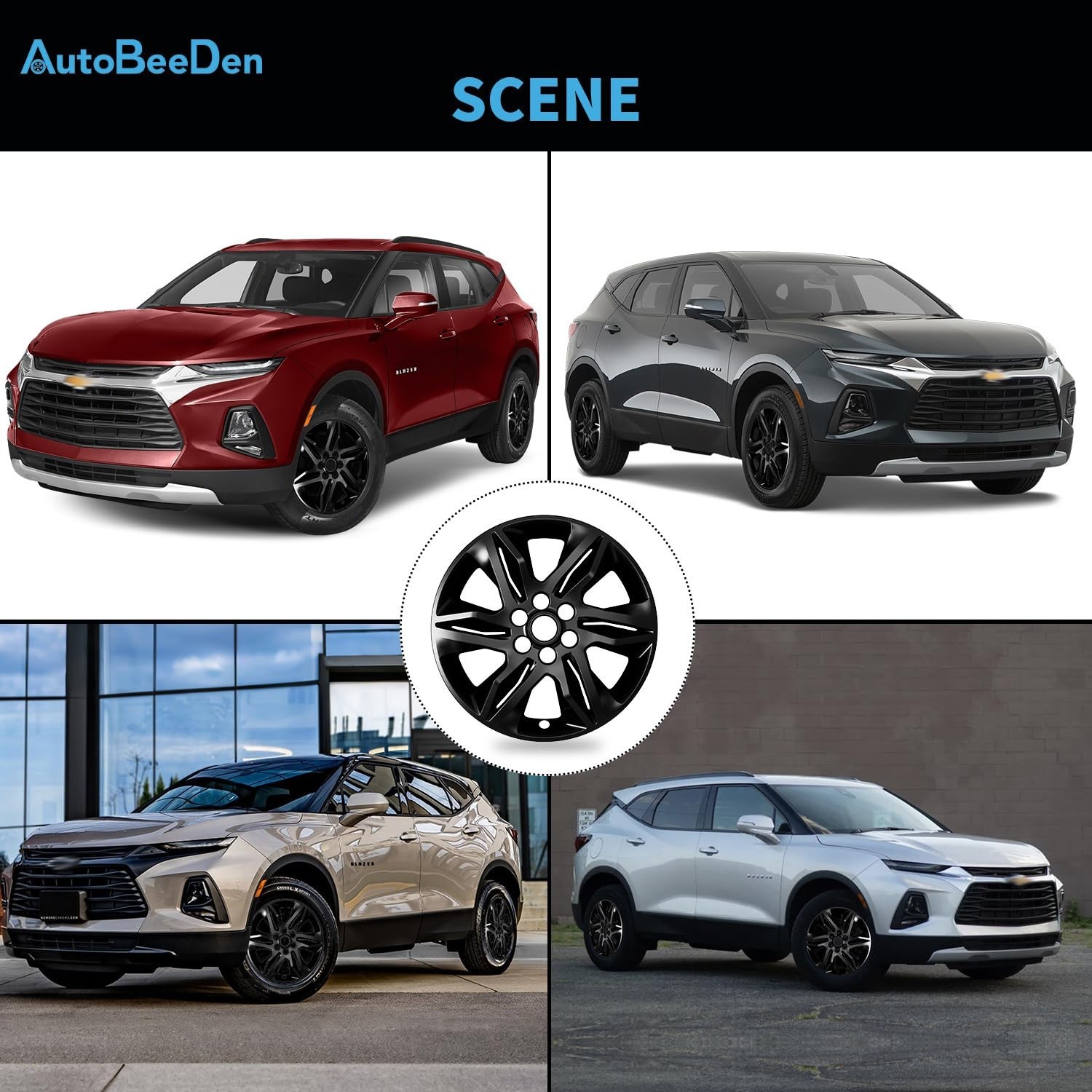 4-Pack 18 inch Wheel Skins Compatible with Chevrolet Chevy Blazer 2019 2020 2…