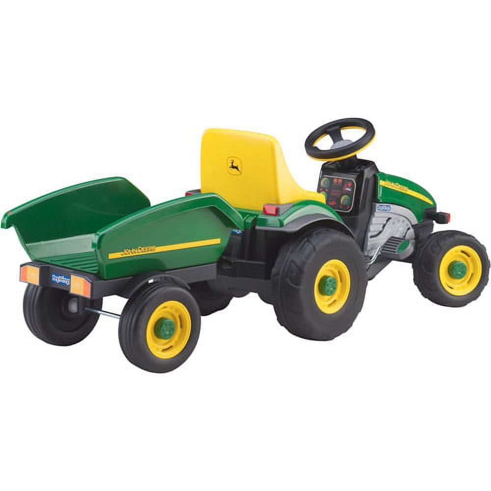 Peg Perego John Deere Farm Tractor and Trailer Pedal Ride-On Toy for Kids