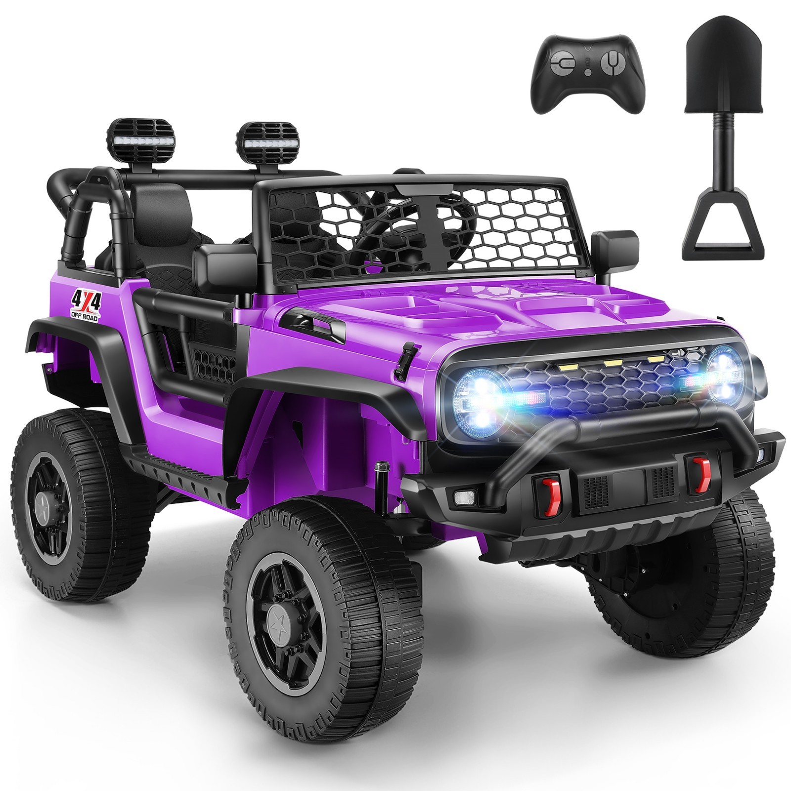 2 Seater Ride on Car w/Remote Control 24V 4WD/2WD Switchable 4x100W Motors Gift-