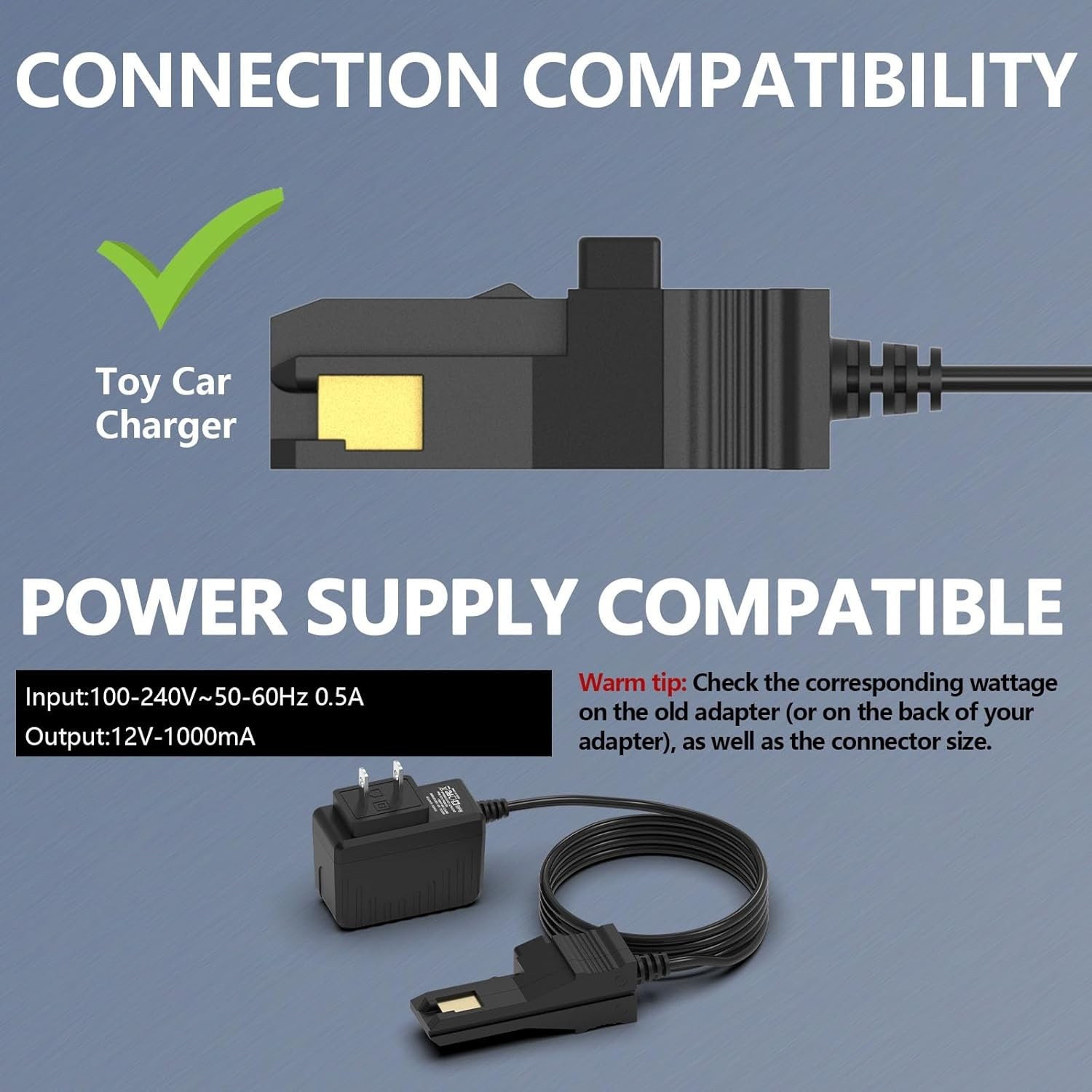 12 Volt Battery Charger for Ride on Toys, 12V Kids Ride on Car Charger for Best