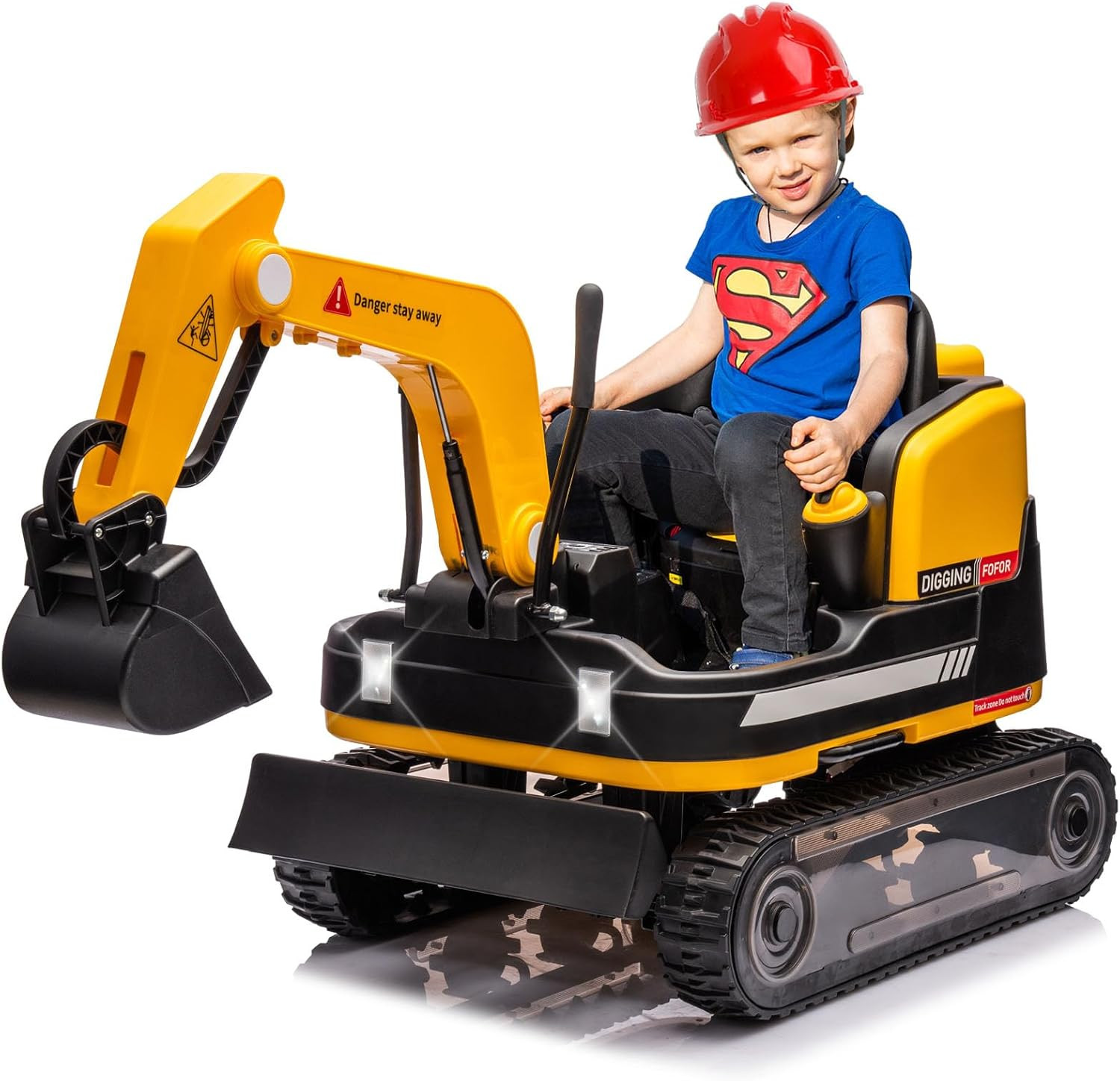 360 Degree Rotating Ride on Excavator and Bulldozer,12V12Ah Battery Powered Ride