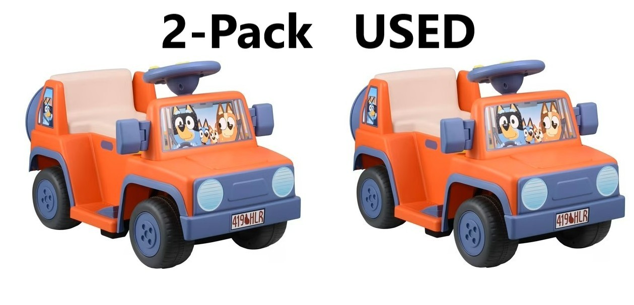 2-Pack Bluey 6V Ride On Car for Kids with Sound Effects & Music – USED