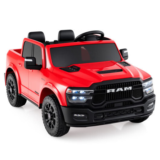 2 Seater 24V Ride on Toy for Big Kids Licensed Ram Truck with Remote and Music-P