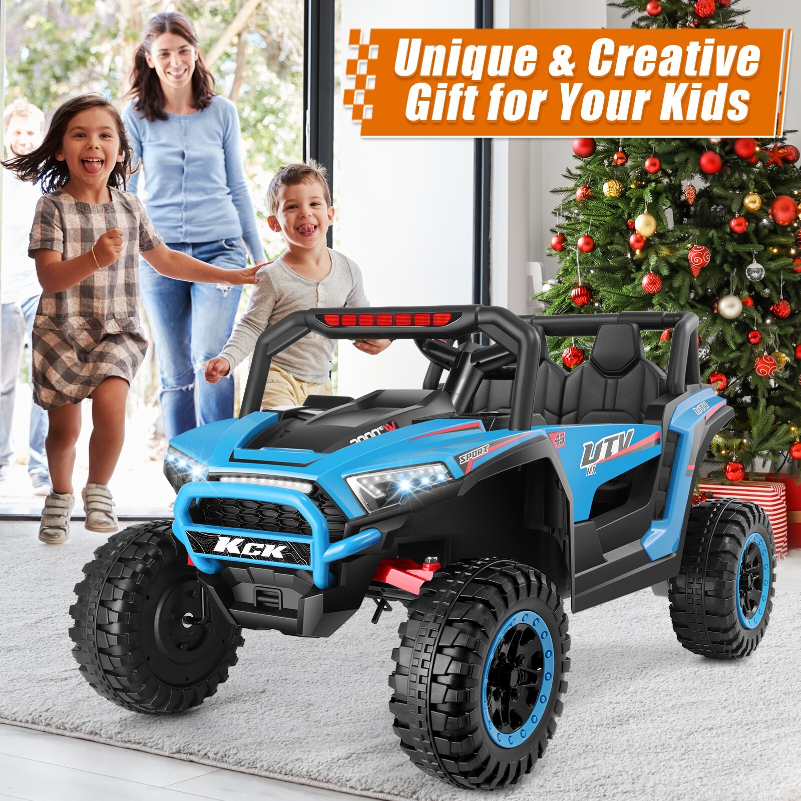 Ride on Car for Kids 24V Battery Powered 2 Seater Electric Toy Car UTV 3 Speeds@