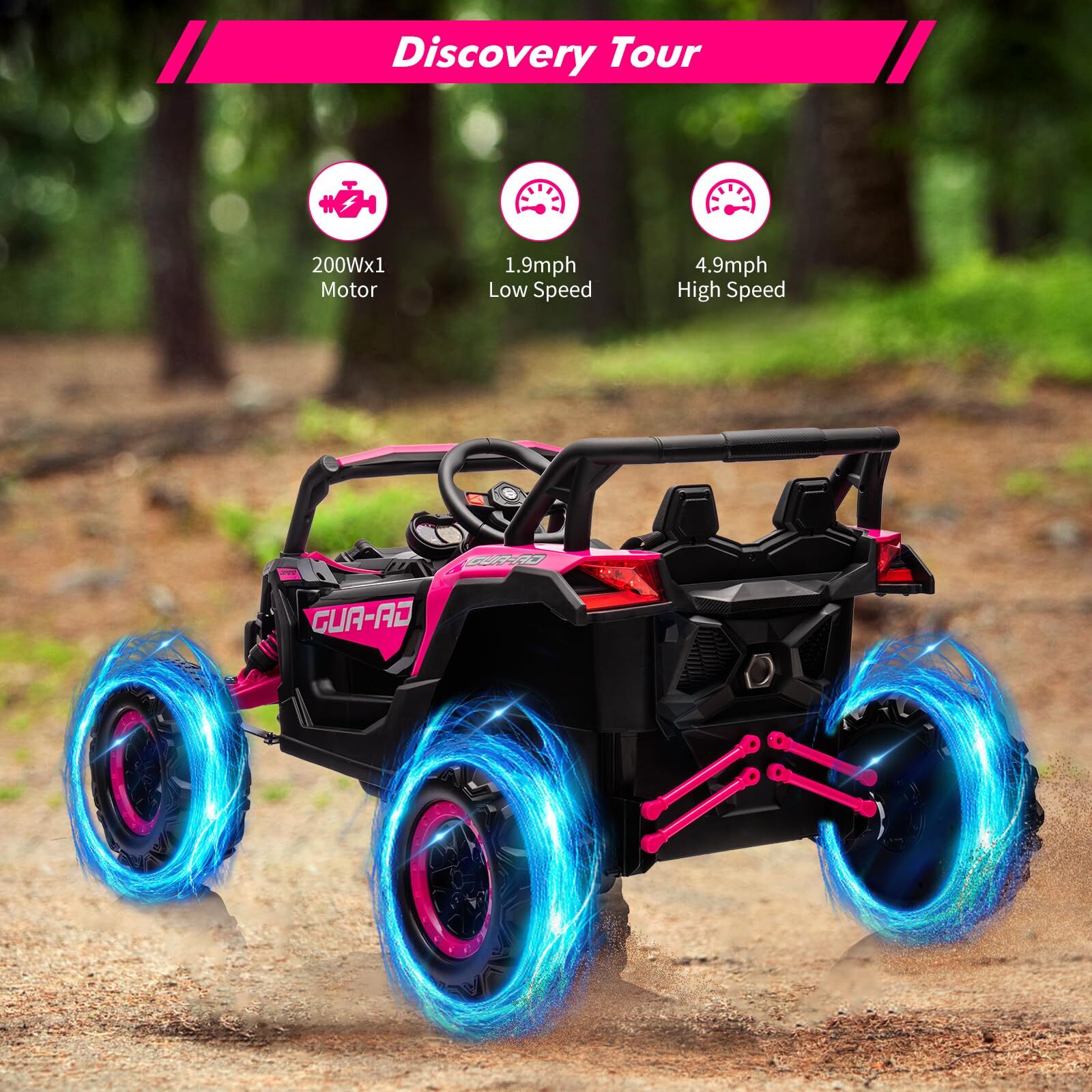 24V Kids UTV Ride on Car with Remote Control Battery Powered 4 Wheeler Off-Road