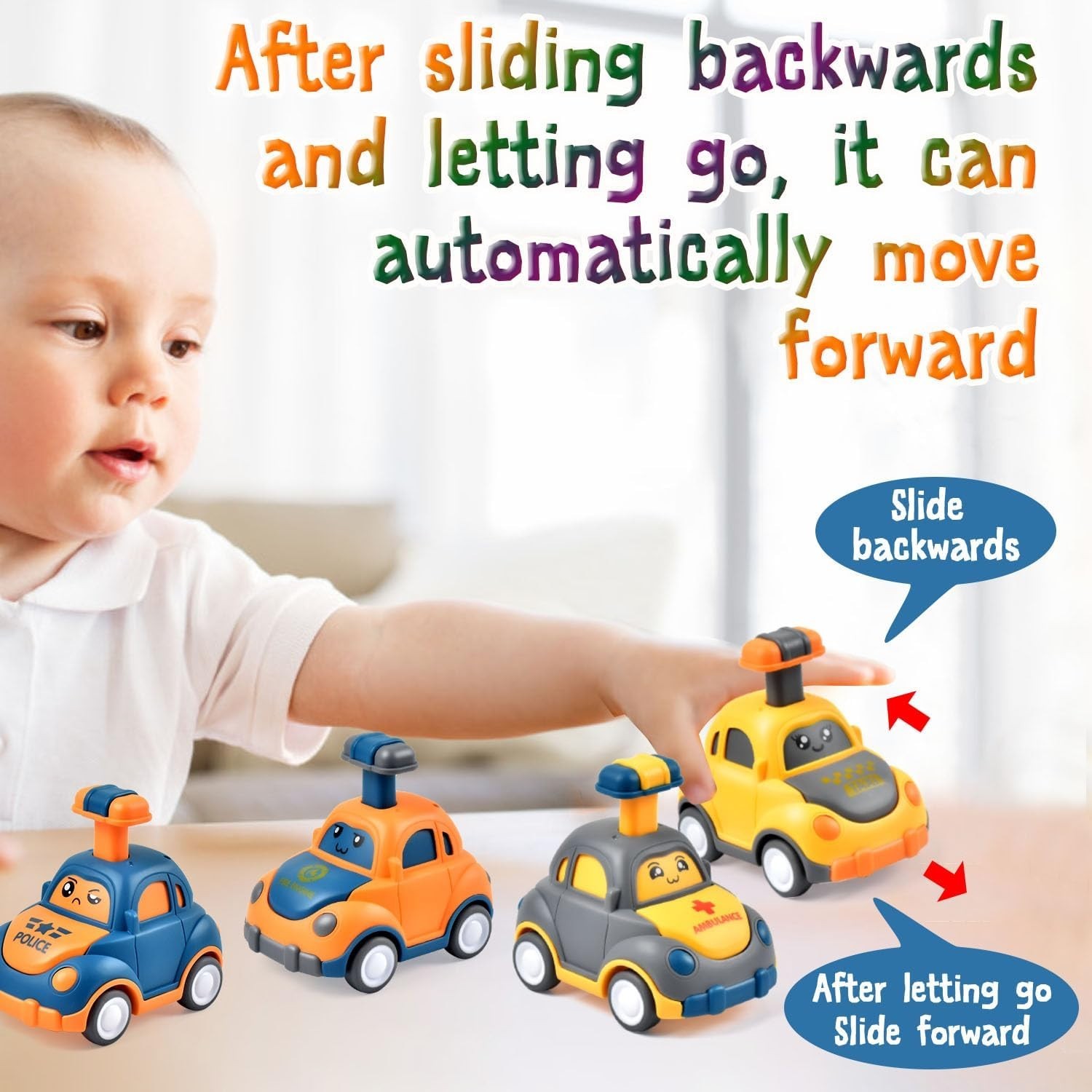 Colorful Non-Toxic Toy Car Set for 2-3 Olds – Perfect First Birthday Gifts