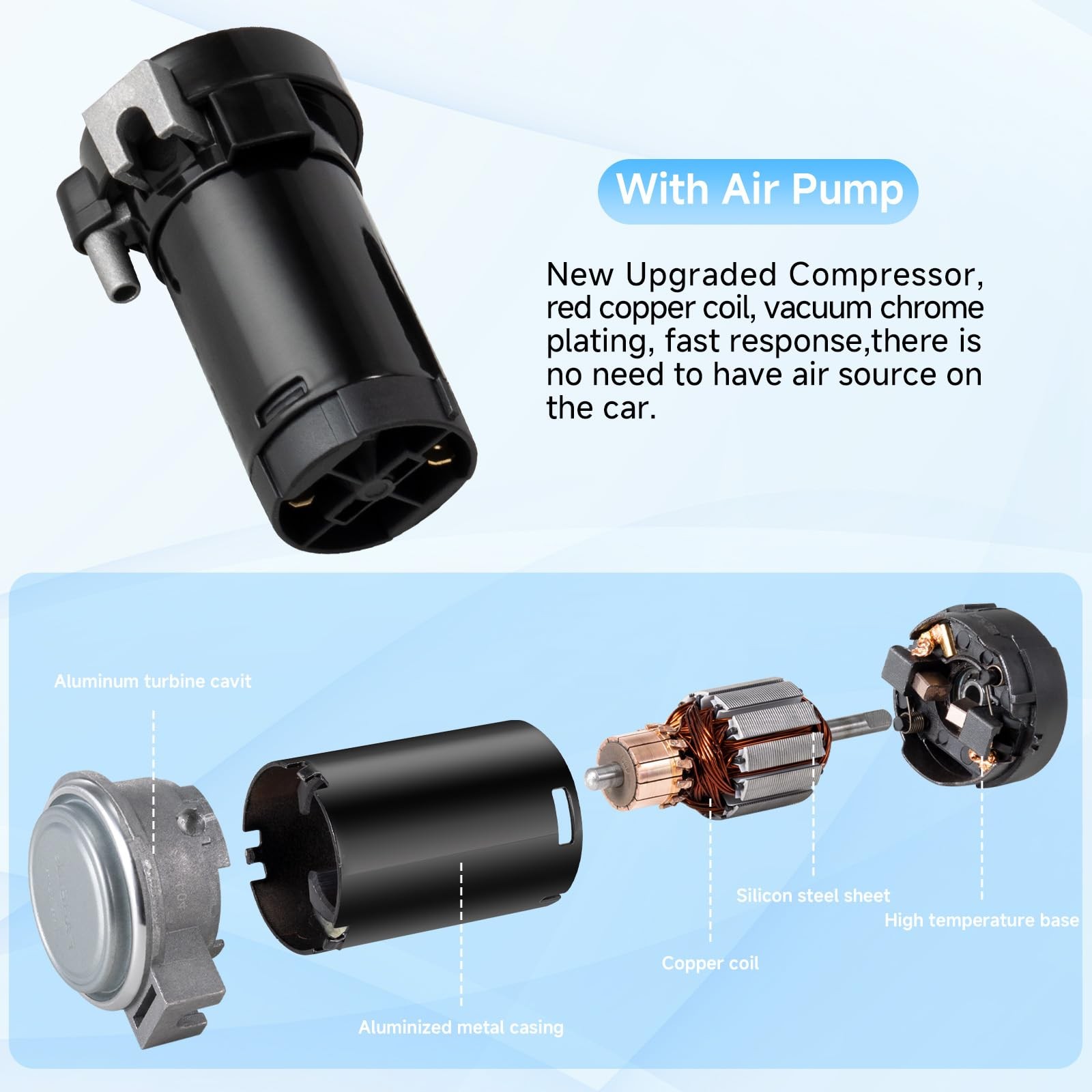 150dB 12V Black Waterproof Truck Horn with Compressor Integrated Dual Tube