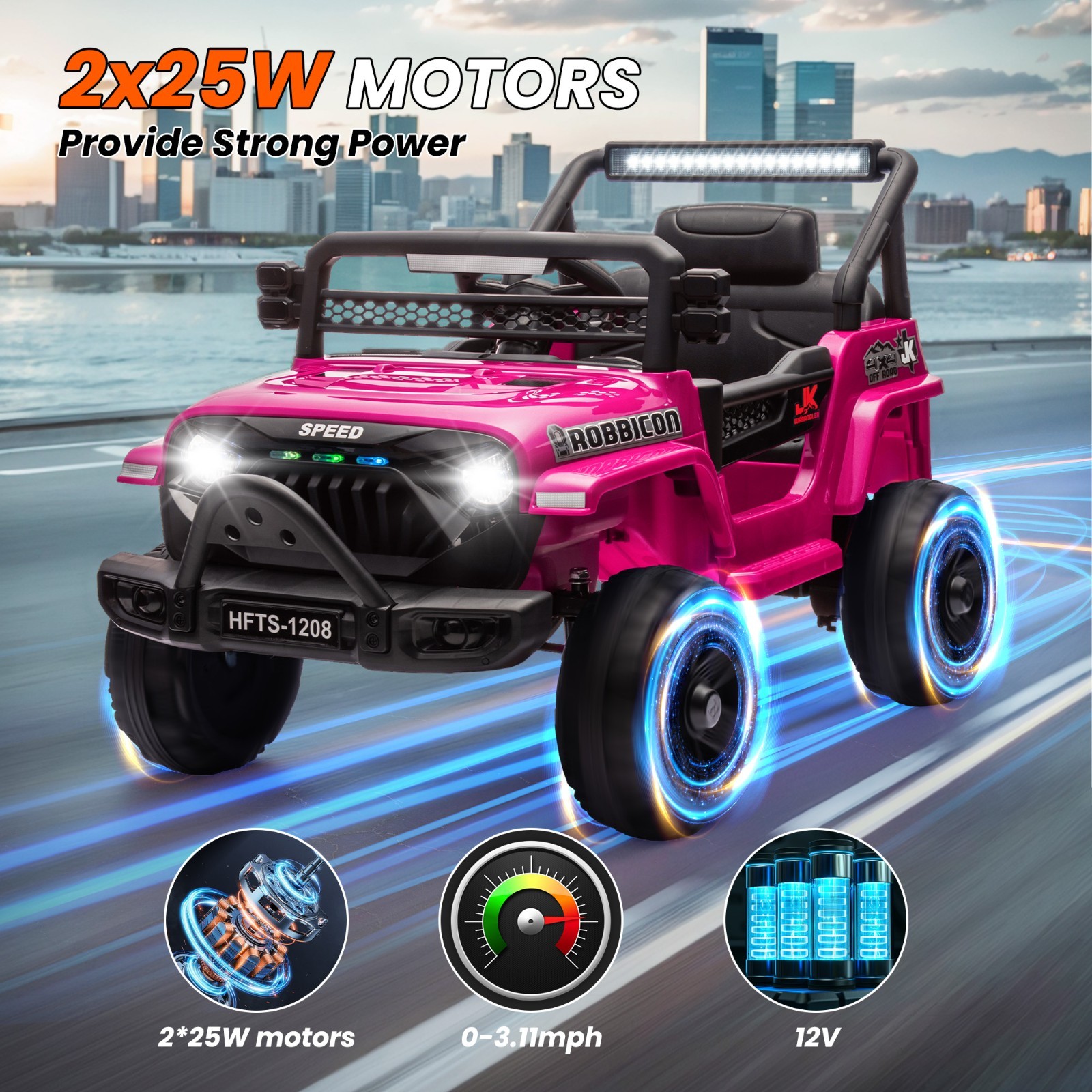 12V Electric Car Ride On Truck for Kids w/ Remote, Powered Wheels Toys,Pink