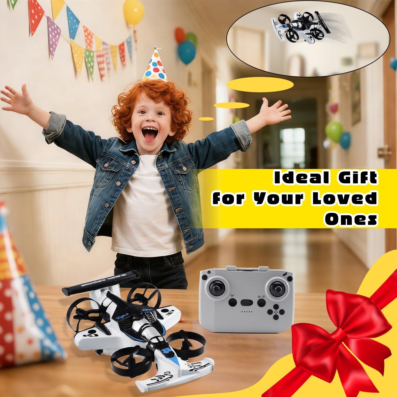 2-in-1 Flying Car & Stunt Drone, Racing Drift Aircraft，2in1 RC Quadcopter