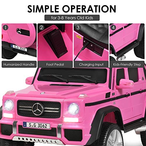 Ride on Car, Licensed Mercedes-Benz Maybach, 12V Battery Powered Vehicle Pink