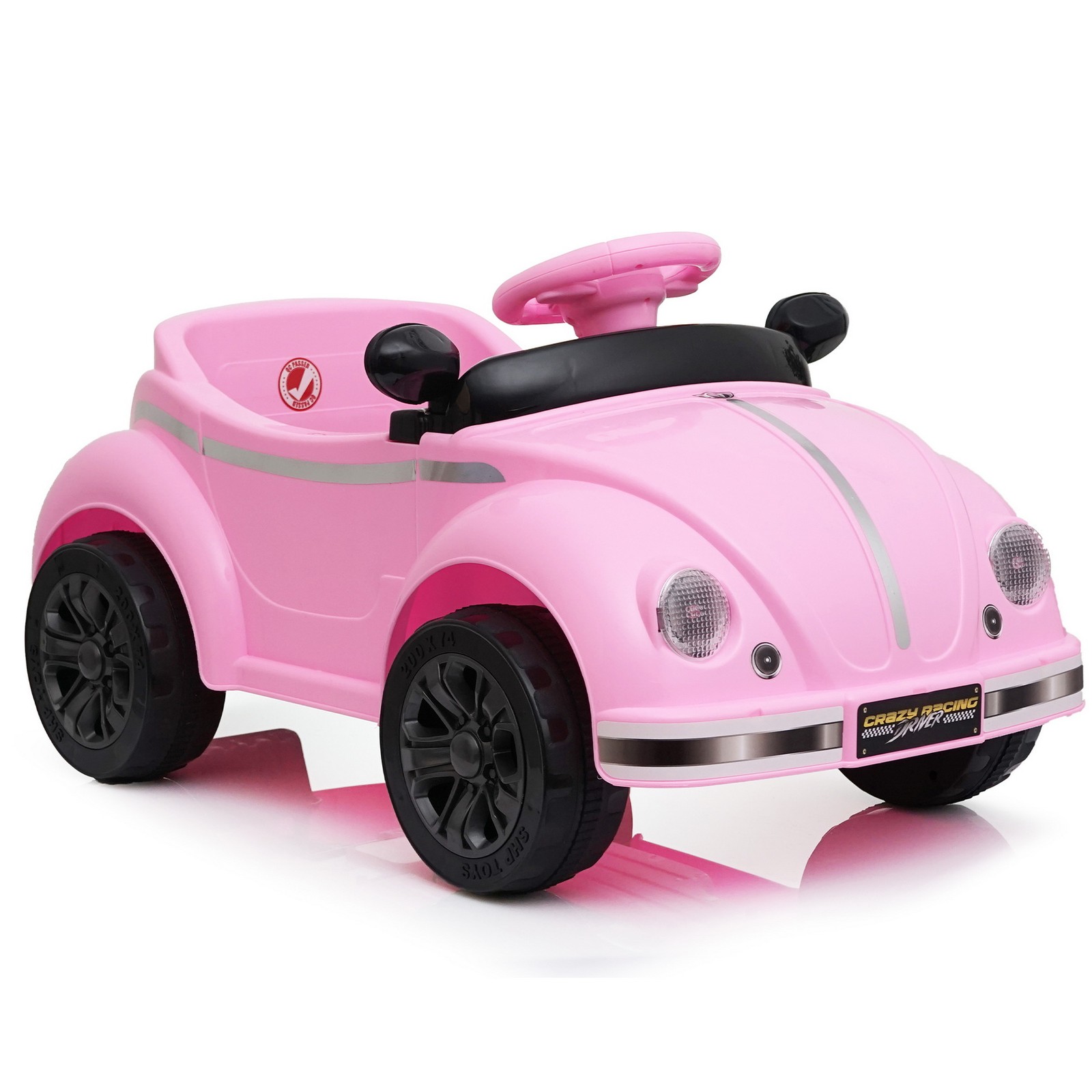 Cuteness Vintage Style 12V Kids Ride On Car RC Parent Control LED Light Music
