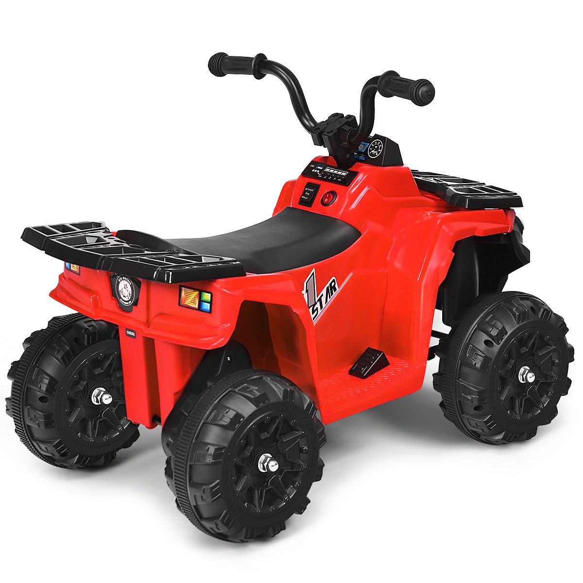 6V Battery Powered Kids Child Ride On ATV 4-Wheeler Quad w/ MP3 & LED Light Red