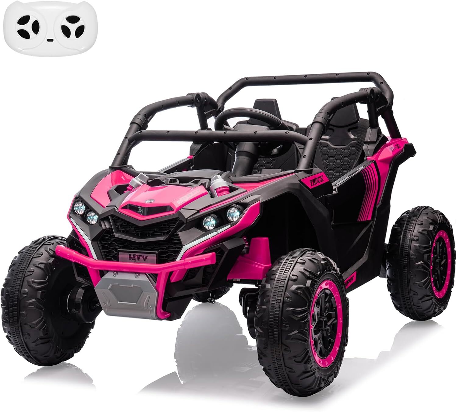 2 Seater Ride On Car, 24V Battery Powered Electric Off-Road Utv w/Remote Control