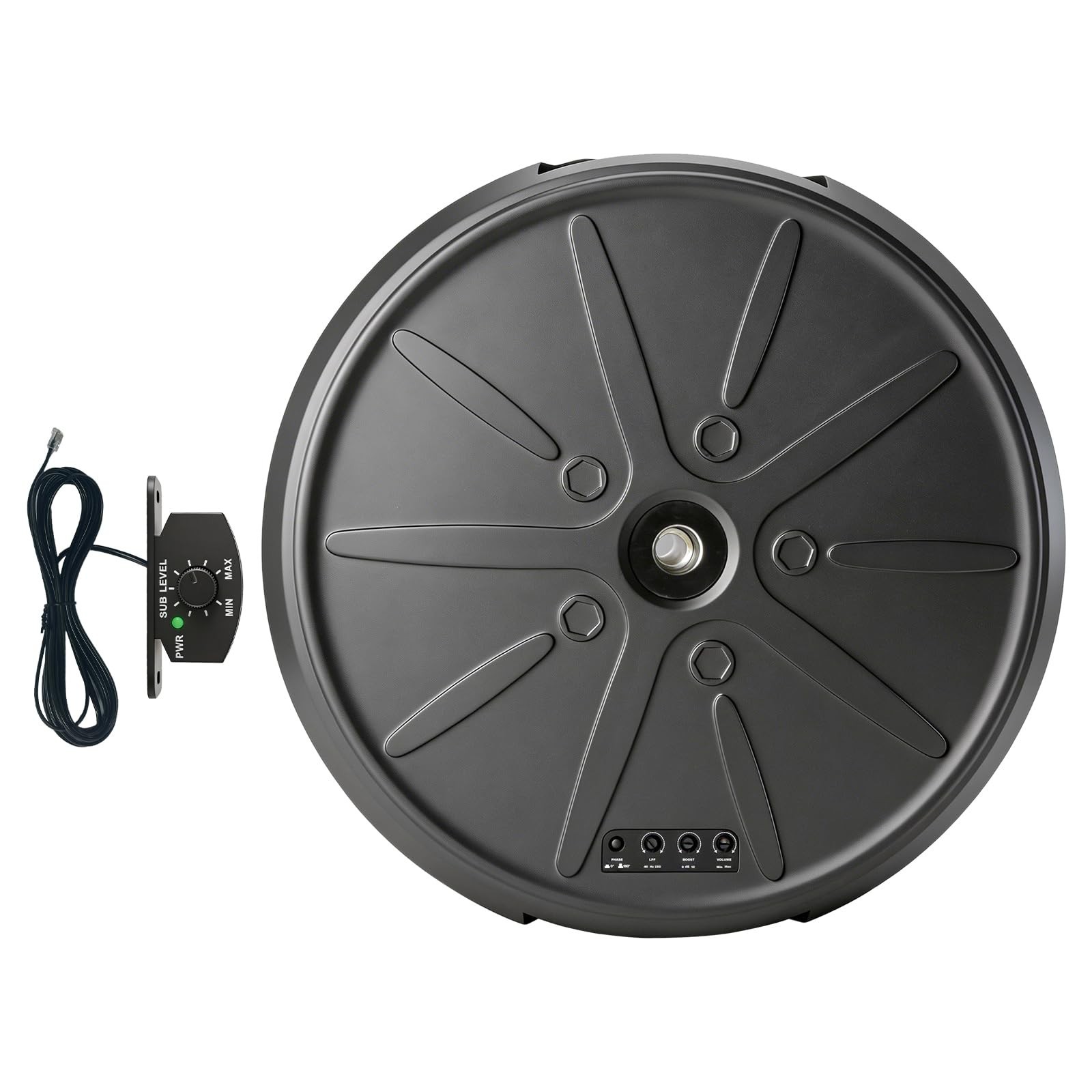 1200W Powered 12″ Car Subwoofer, Deep Bass, Anti-Theft Spare Tire Design, Plu…