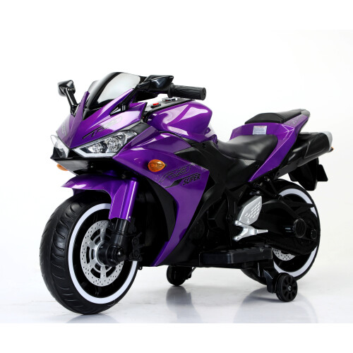 Kids Ride On Dirt Bike 12V Electric Motorcycle for Child Training Wheels Purple