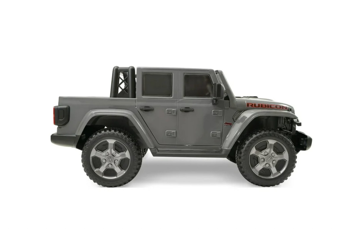 12V Jeep Gladiator Rubicon Battery Powered Ride-on, 2-Seater, Gray, Child Ages 3