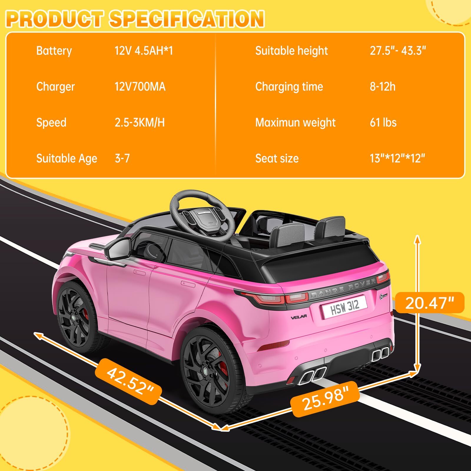 🔥Kids Ride On Car with Remote Licensed Land Rover Kids Electric Car for Kids 3-