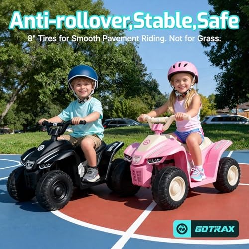 Gotrax RT1 Ride on Toys for Toddlers 1.5-4, Safe 12V Lead-acid Battery up Black