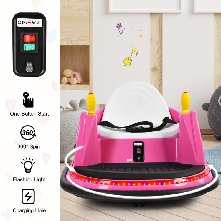 12V Battery Kids Ride On Electric Bumper Car Gift Toddlers With 2 Driving Modes