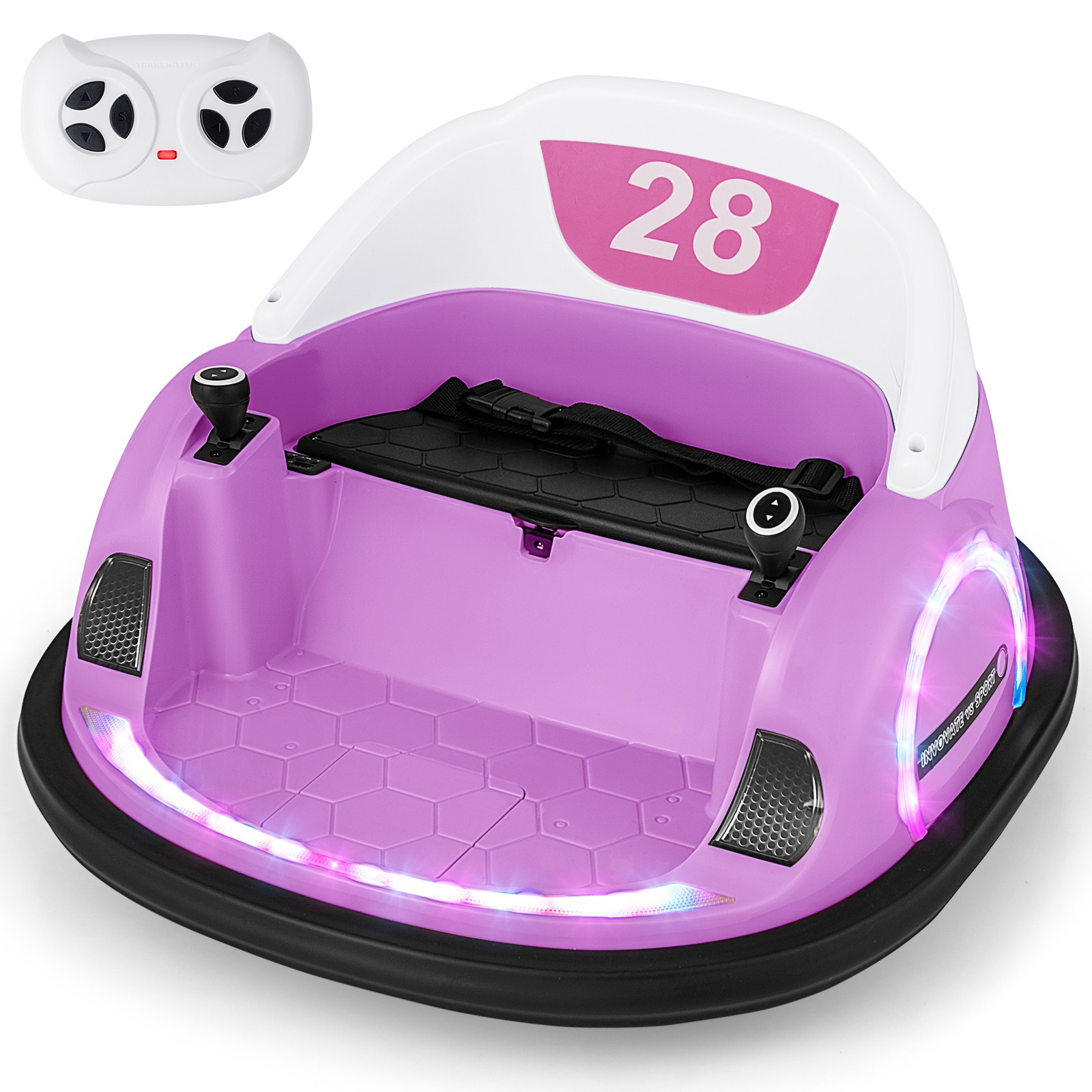 12V Electric 360° Spin Car Toy Ride on Bumper Car for Toddlers w/ Remote Control