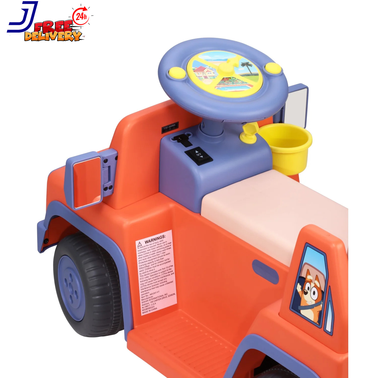 6V Battery Powered Ride on Car with Sounds, Kids Ages 2+