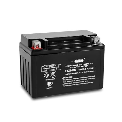 YTX9-BS – 12V 8AH 135 CCA – SLA Power Sport Battery YTX9-BS Motorcycle Battery